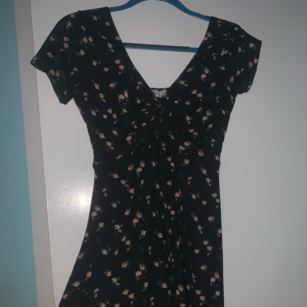 Hollister black floral mini dress